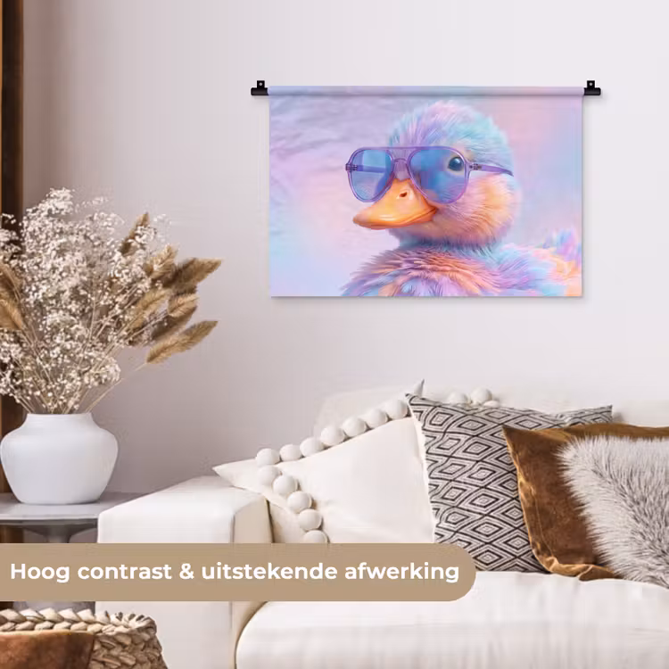 Wandkleed - Eend - bril - Pastel — 4