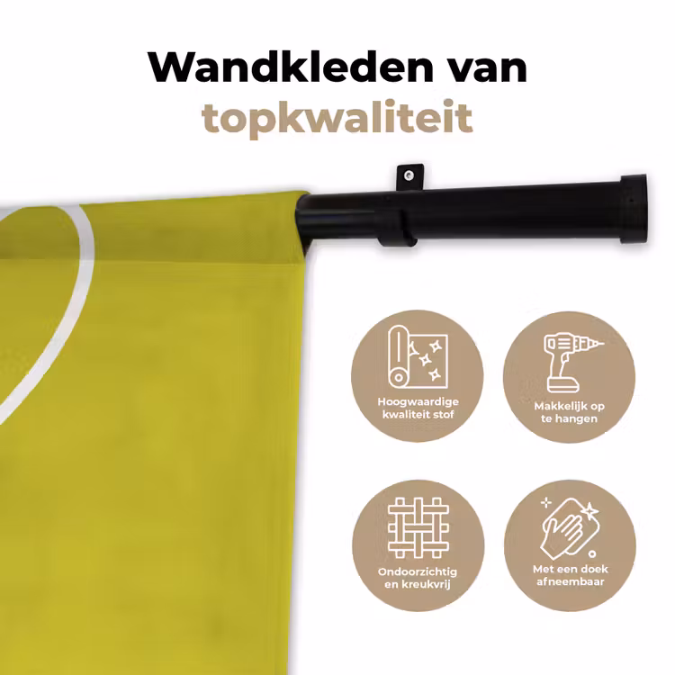 Wandkleed - Groen - Hartjes - Wit — 3