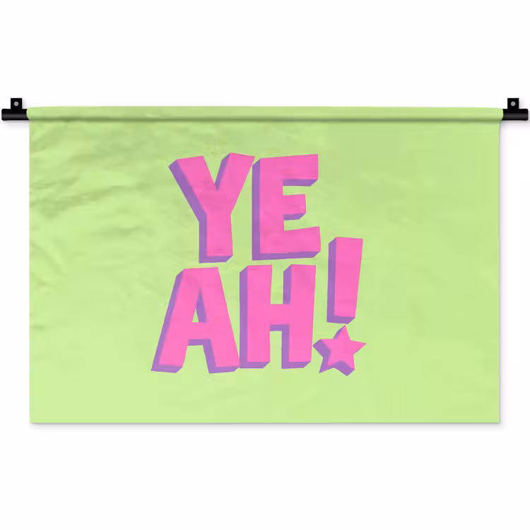 Wandkleed - Groen - Neon - Quote — 1
