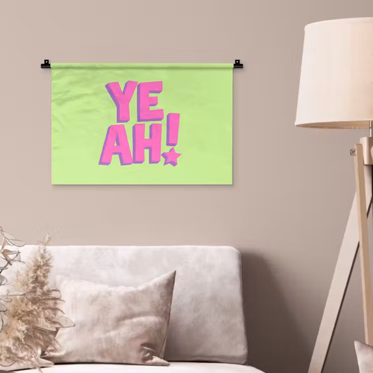 Wandkleed - Groen - Neon - Quote — 2