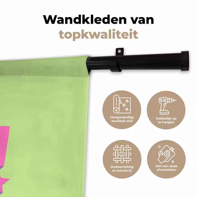 Wandkleed - Groen - Neon - Quote — 3