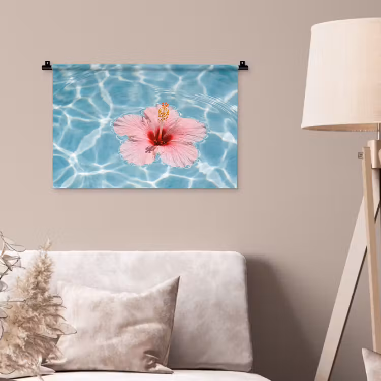Wandkleed - Hibiscus - Water - Roze — 2