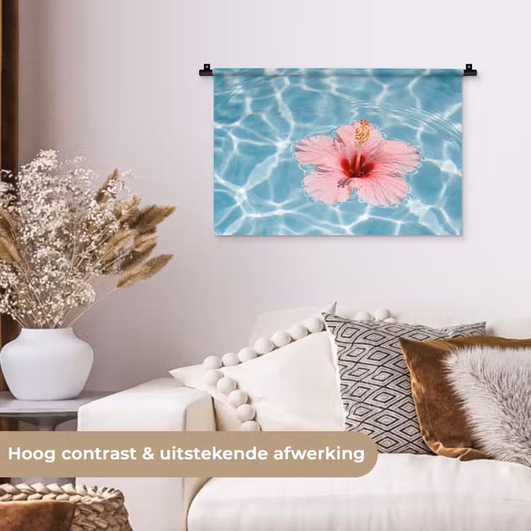Wandkleed - Hibiscus - Water - Roze — 4