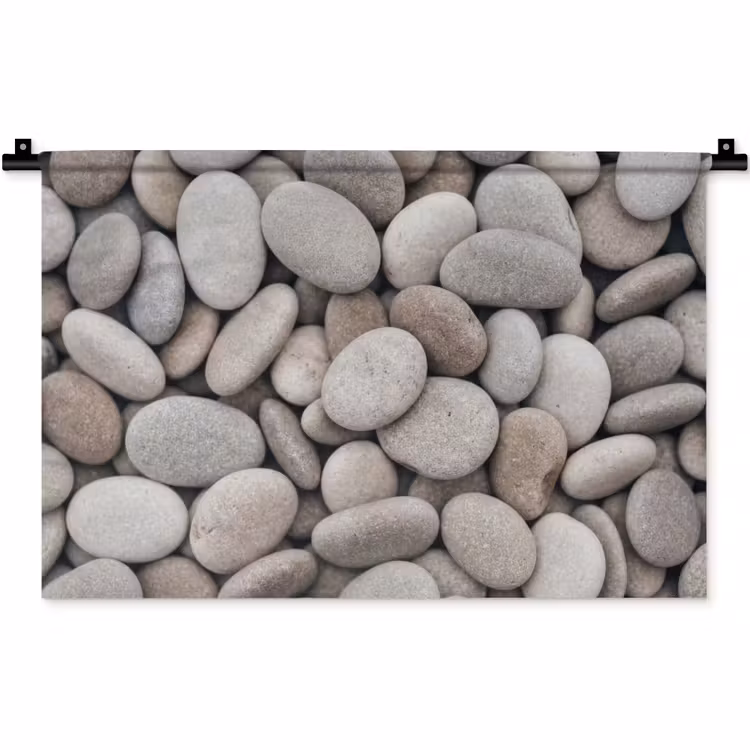 Wandkleed - Kiezels - Stenen - Grijs — 1