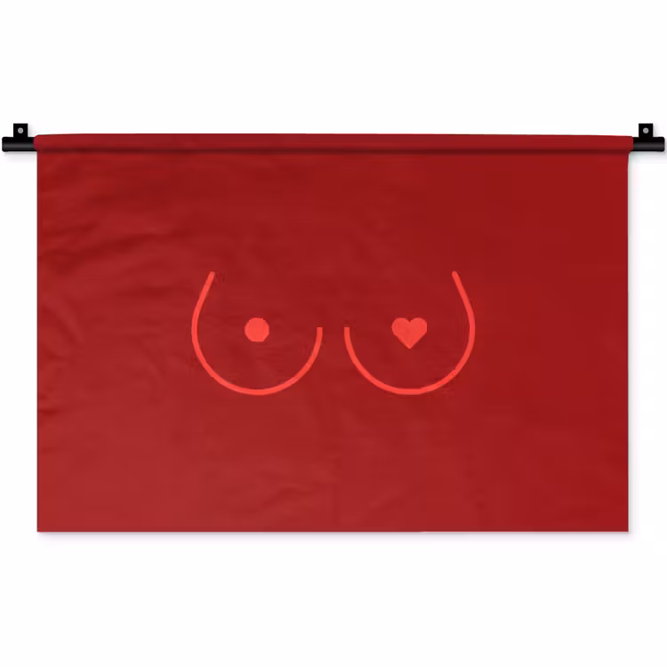 Wandkleed - Minimalistisch - Lijnillustratie - Rood — 1