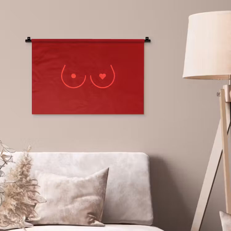Wandkleed - Minimalistisch - Lijnillustratie - Rood — 2