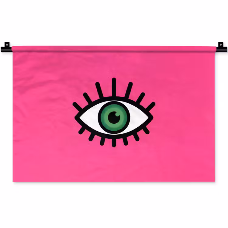 Wandkleed - Minimalistisch - Oog - Roze — 1