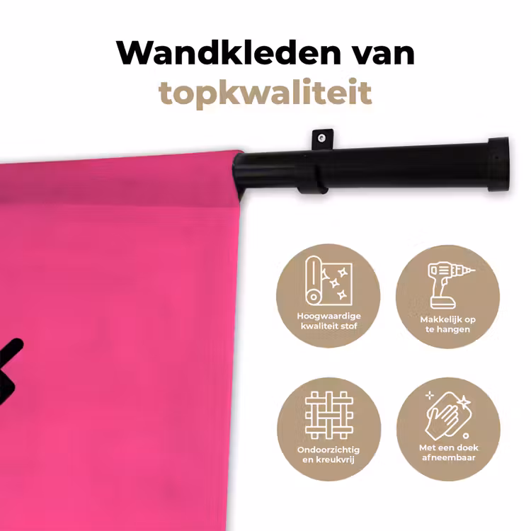 Wandkleed - Minimalistisch - Oog - Roze — 3