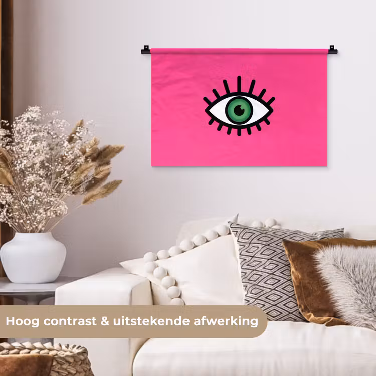 Wandkleed - Minimalistisch - Oog - Roze — 4