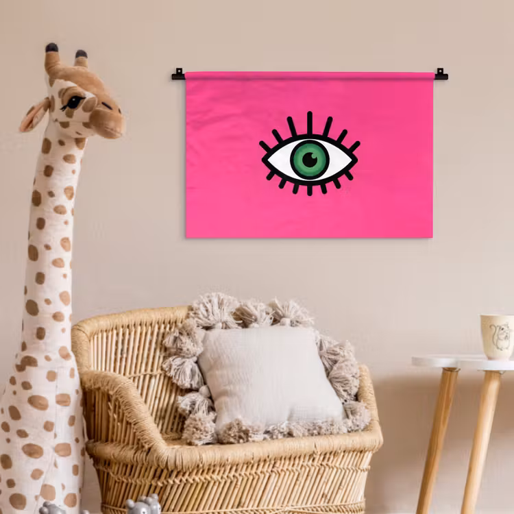Wandkleed - Minimalistisch - Oog - Roze — 5