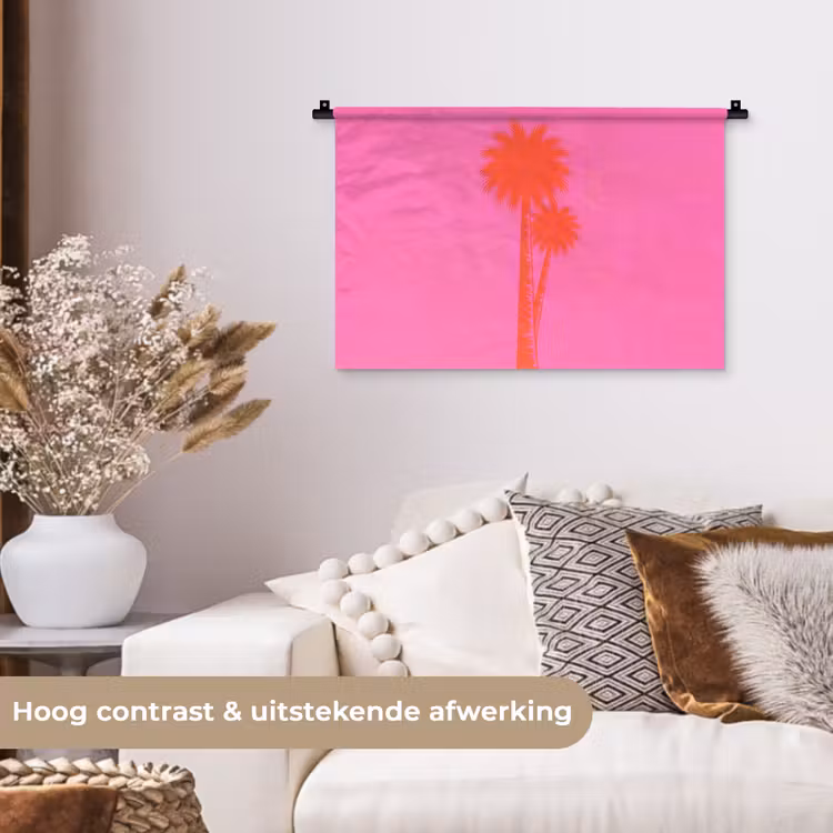 Wandkleed - Palmbomen - Modern - Roze — 4