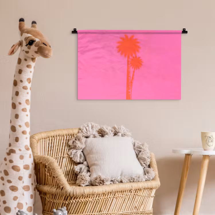 Wandkleed - Palmbomen - Modern - Roze — 5