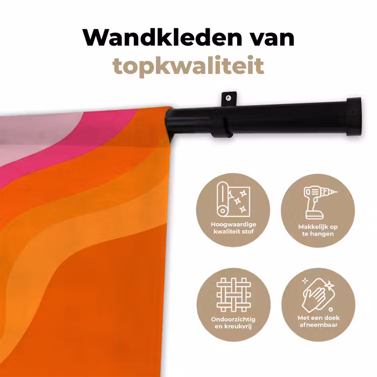 Wandkleed - Retro - Waves - Kleurrijk — 3