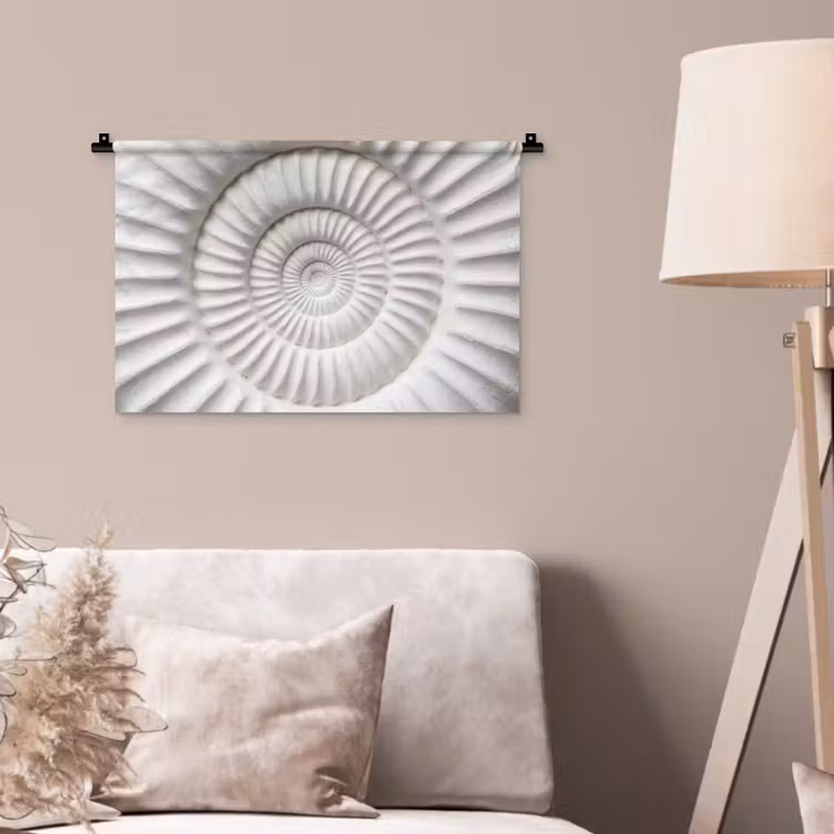 Wandkleed - Schelp - Spiraal - Wit — 2