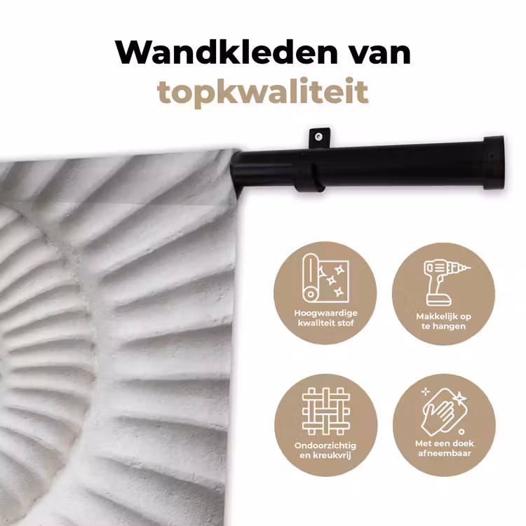 Wandkleed - Schelp - Spiraal - Wit — 3
