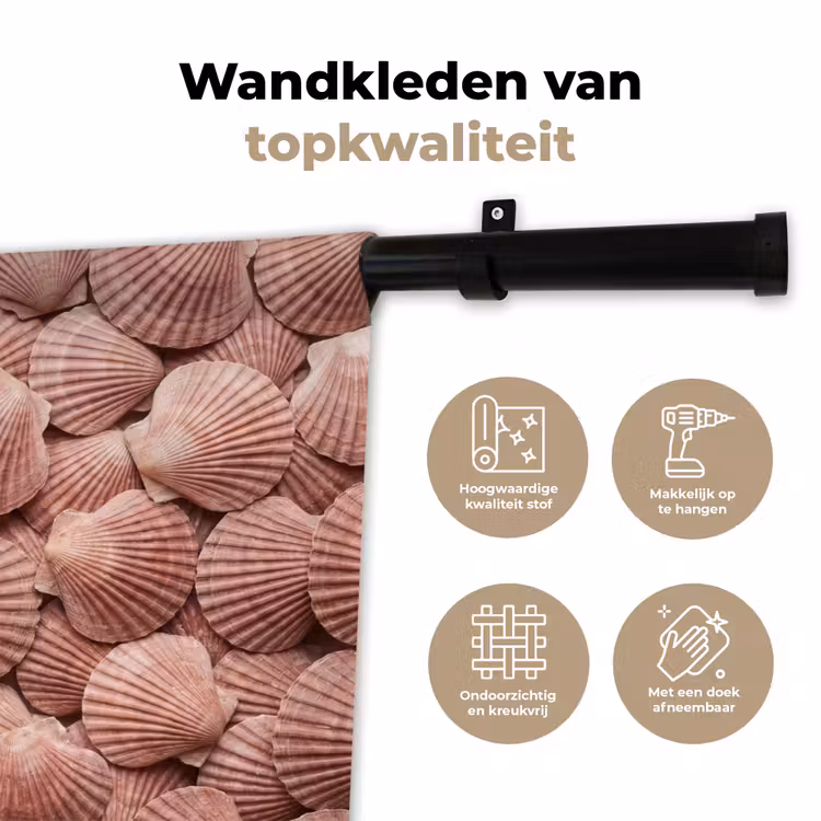 Wandkleed - Schelpen - Patroon - Roze — 3