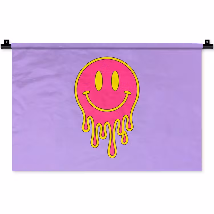 Wandkleed - Smiley - Drip - Neon — 1
