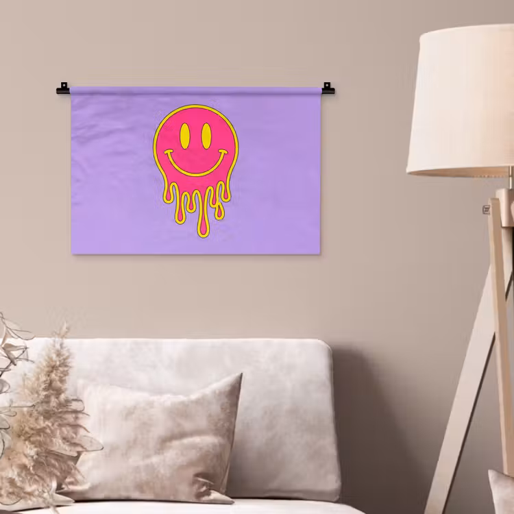Wandkleed - Smiley - Drip - Neon — 2