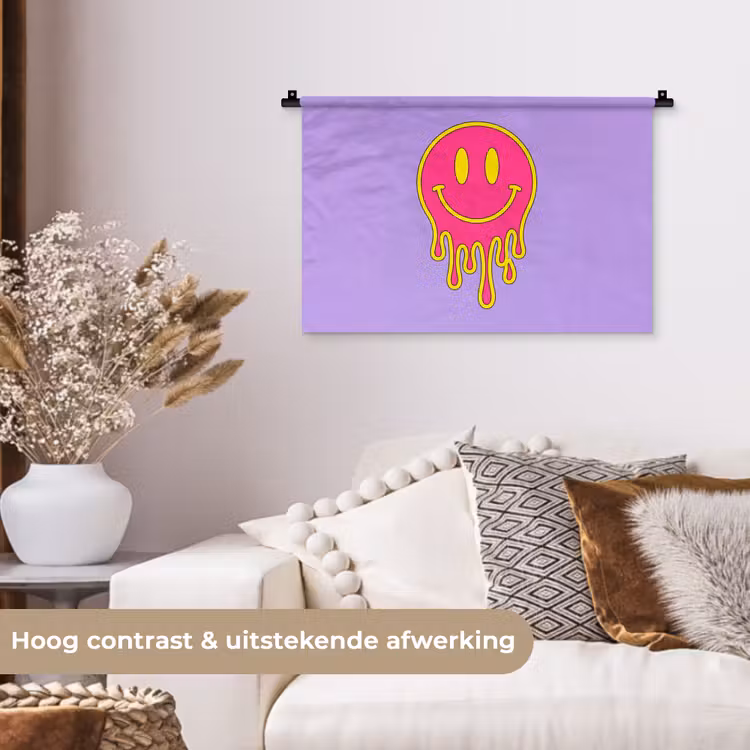 Wandkleed - Smiley - Drip - Neon — 4