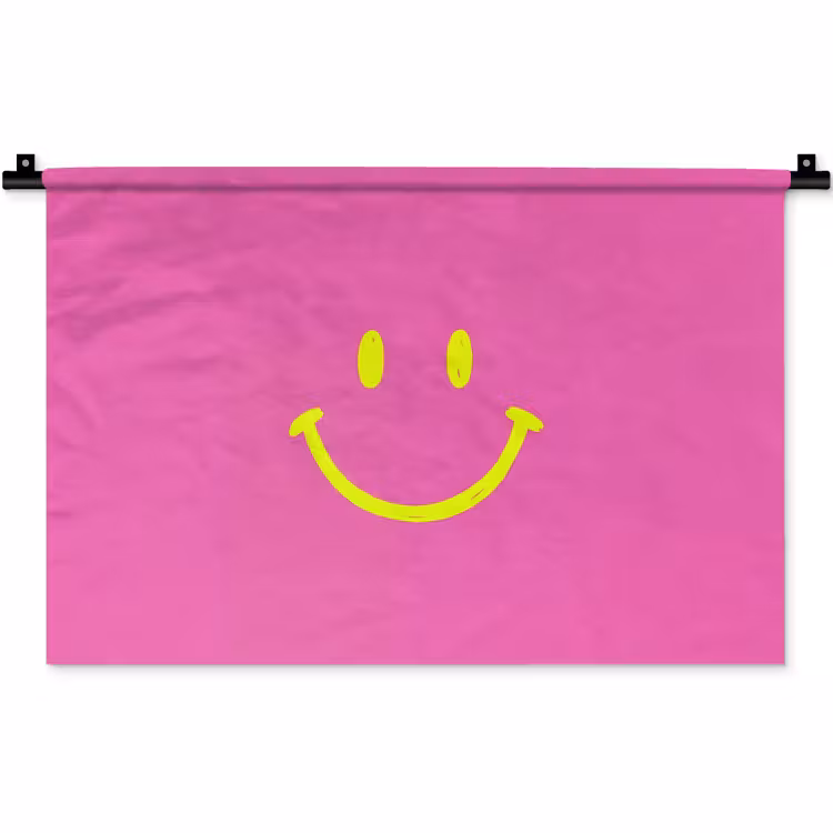 Wandkleed - Smiley - Vrolijk - Roze — 1
