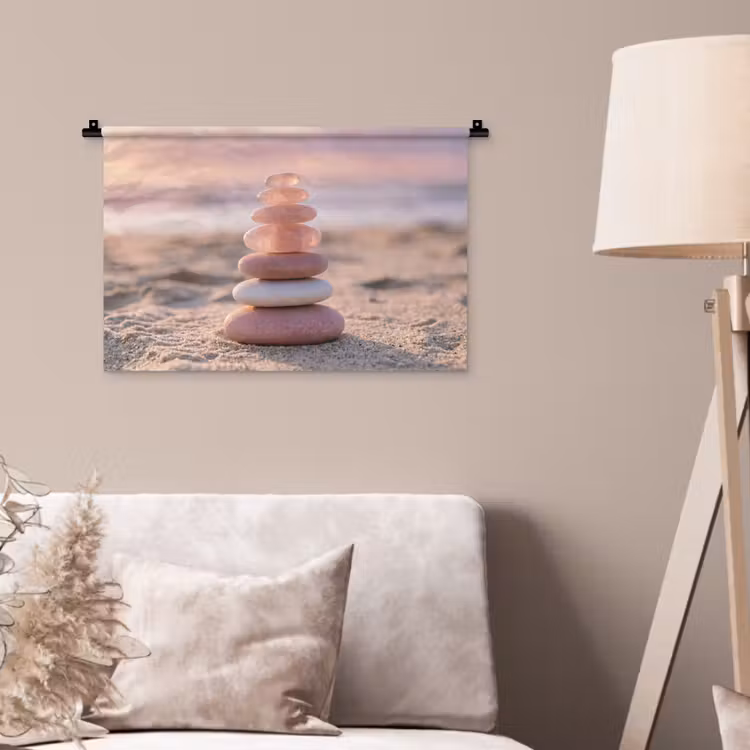 Wandkleed - Stenen - Zand - Roze — 2