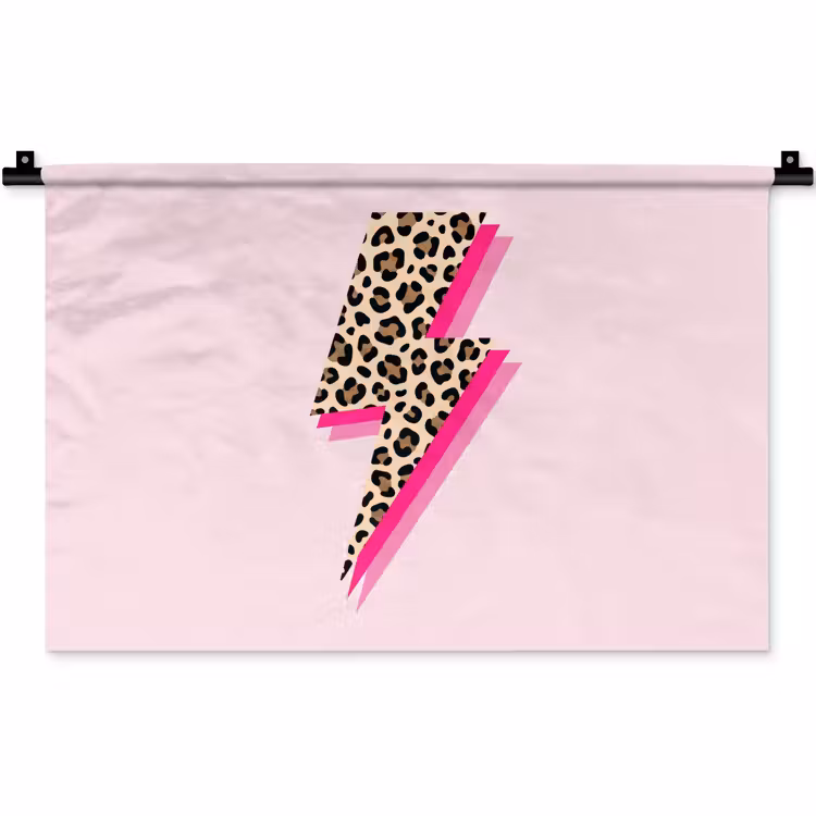Wandkleed - Stippen - Roze - Bliksem — 1