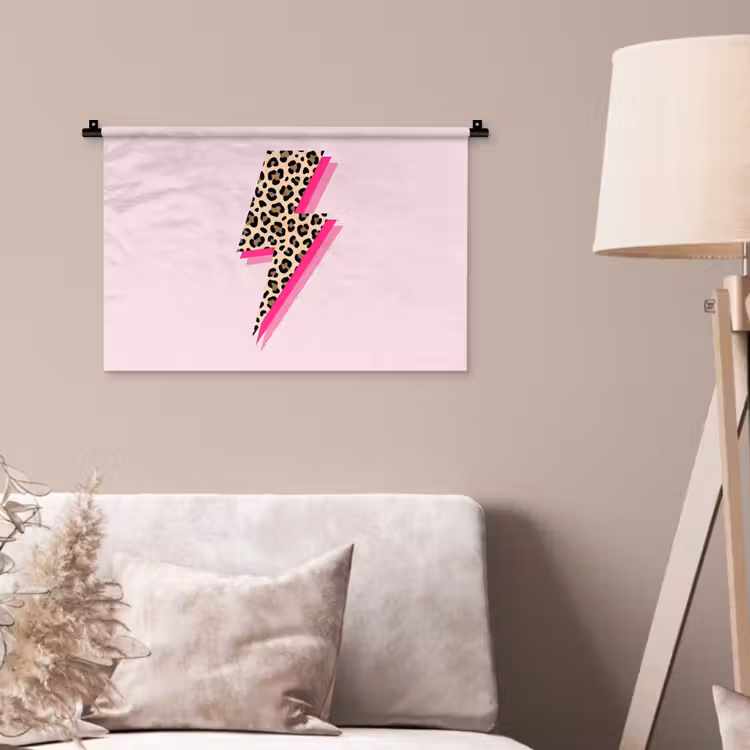 Wandkleed - Stippen - Roze - Bliksem — 2