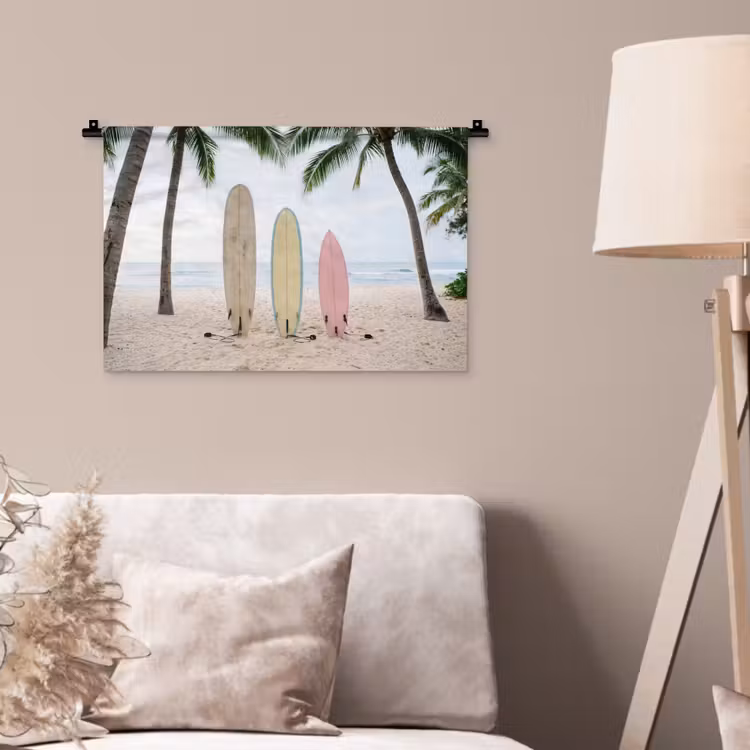 Wandkleed - Surfboard - Palmbomen - Kleurrijk — 2