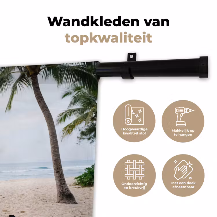 Wandkleed - Surfboard - Palmbomen - Kleurrijk — 3