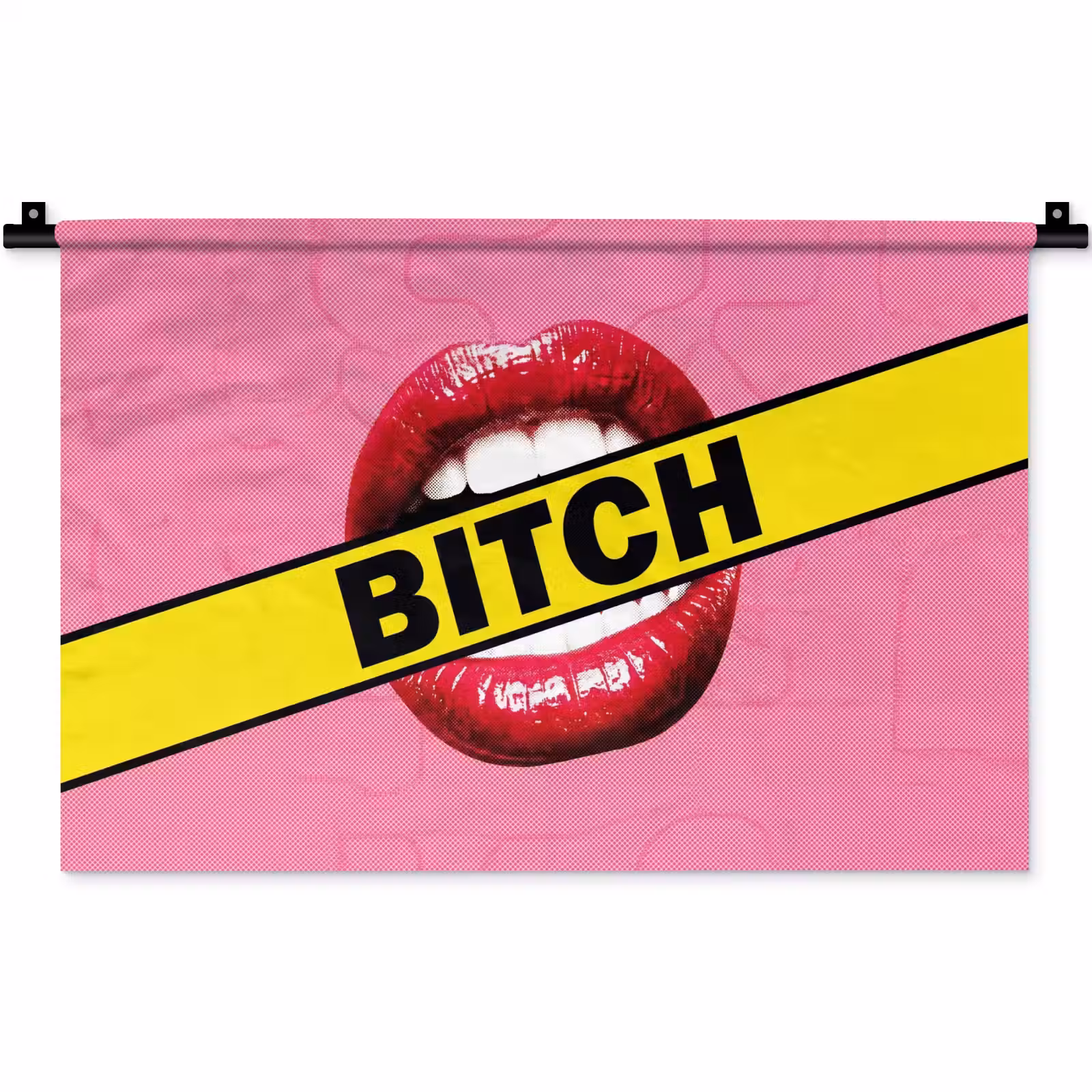 Wandkleed - Lippen - Tekst - Kleurrijk — 1