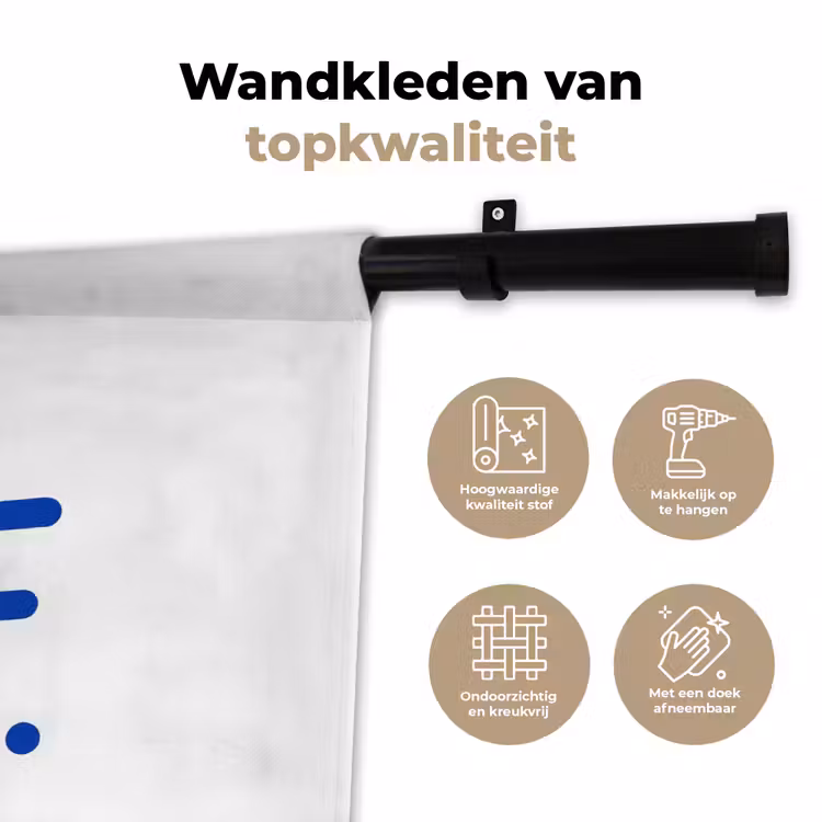 Wandkleed - Blauw - Quote - Wit — 3