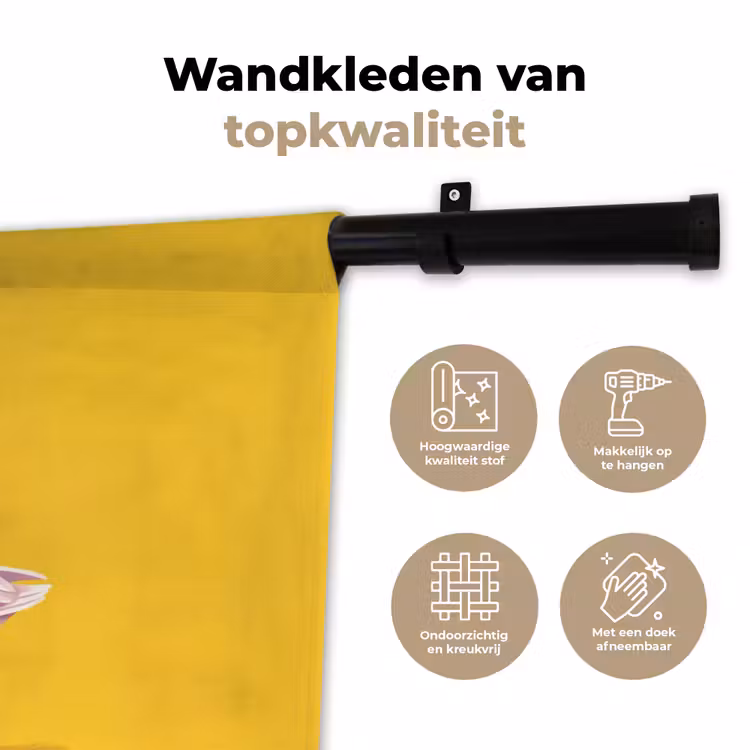 Wandkleed - Eend - Zonnebril - Geel — 3