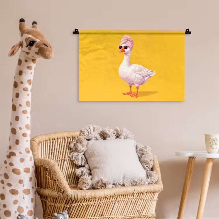 Wandkleed - Eend - Zonnebril - Geel — 5