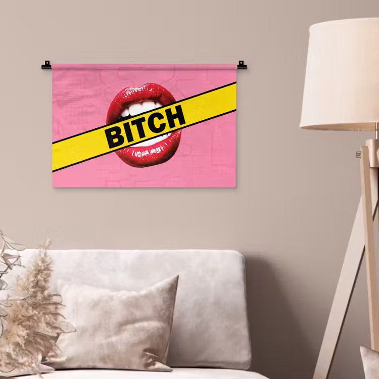 Wandkleed - Lippen - Tekst - Kleurrijk — 2