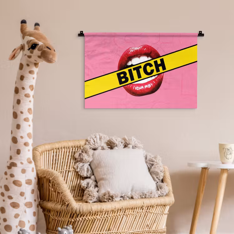 Wandkleed - Lippen - Tekst - Kleurrijk — 5