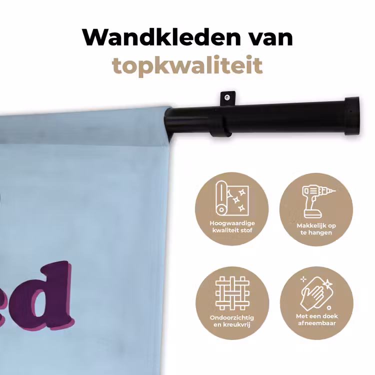 Wandkleed - Speels - Boodschap - Blauw — 3