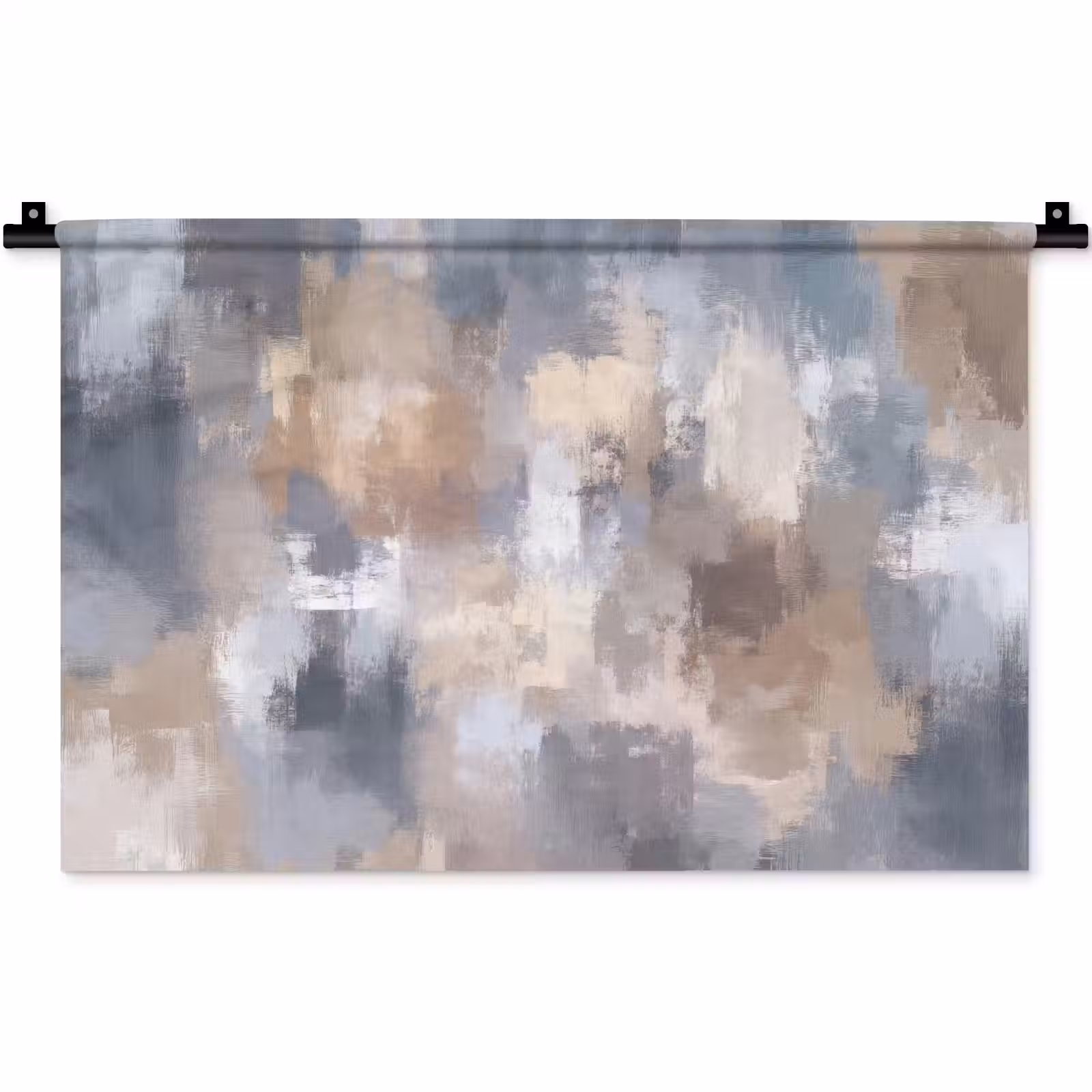 Wandkleed - Penseelstreken - Schilderij - Beige — 1