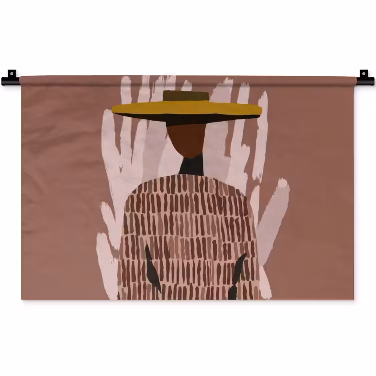 Wandkleed - Abstract - Figuur - Illustratie - Hoed — 1