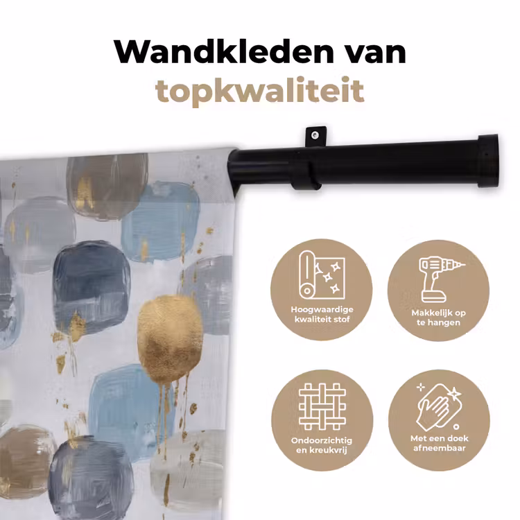 Wandkleed - Abstract - Goud - Vormen — 3