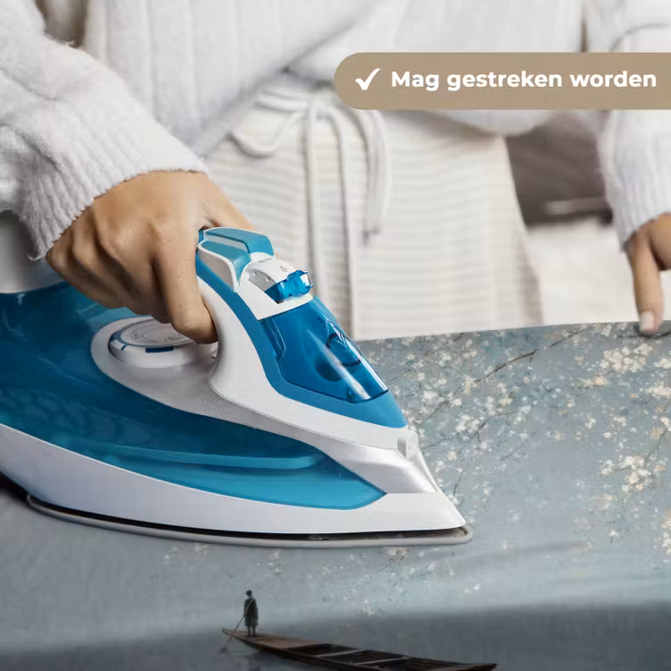 Wandkleed - Bloesems - Minimalistisch - Wateroppervlak - Boot — 6