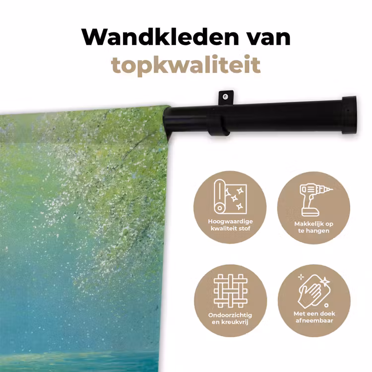 Wandkleed - Bootje - Water - Bladeren - Bloesems — 3