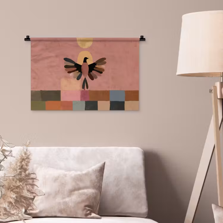 Wandkleed - Illustratie - Vogel - Vlakken - Kleurrijk — 2