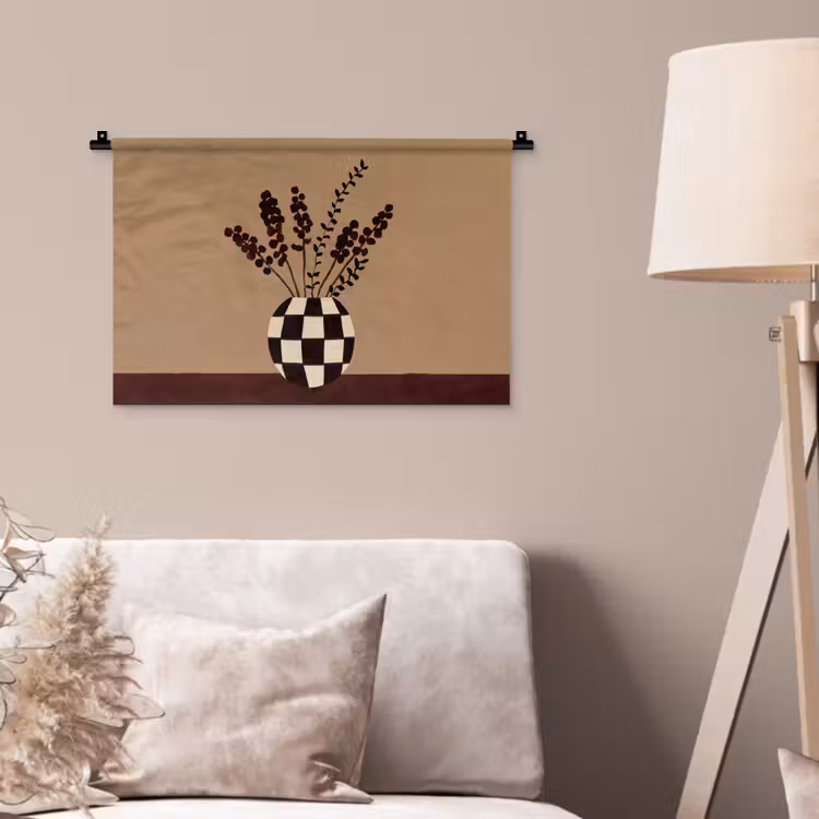 Wandkleed - Minimalistisch - Vaas - Bloemen - Bruin — 2