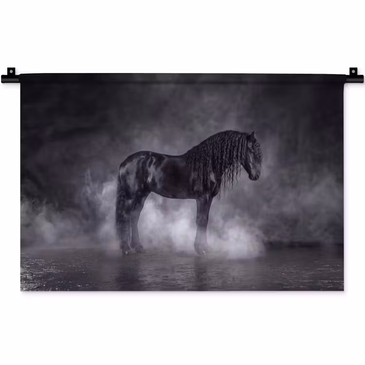 Wandkleed - Paard - Magisch - Zwart — 1