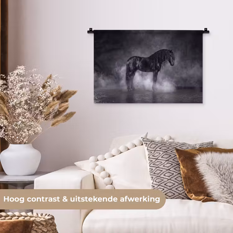 Wandkleed - Paard - Magisch - Zwart — 4
