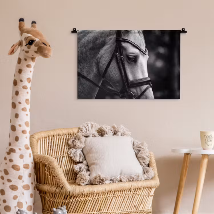 Wandkleed - Paard - Schimmel - Portret — 5