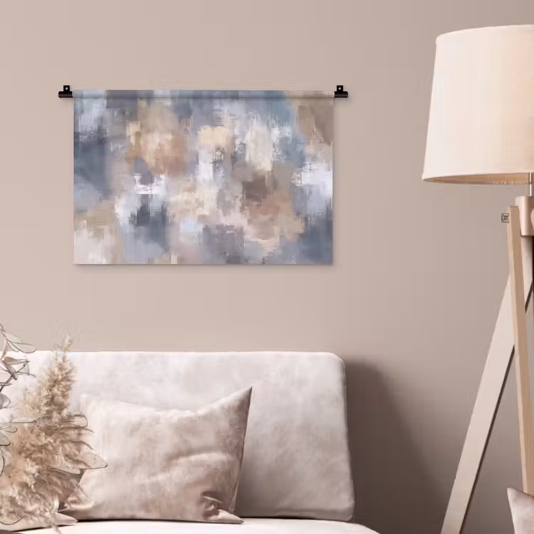Wandkleed - Penseelstreken - Schilderij - Beige — 2