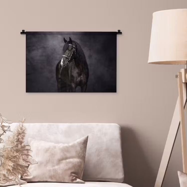 Wandkleed - Portret - Paard - Zwart — 2