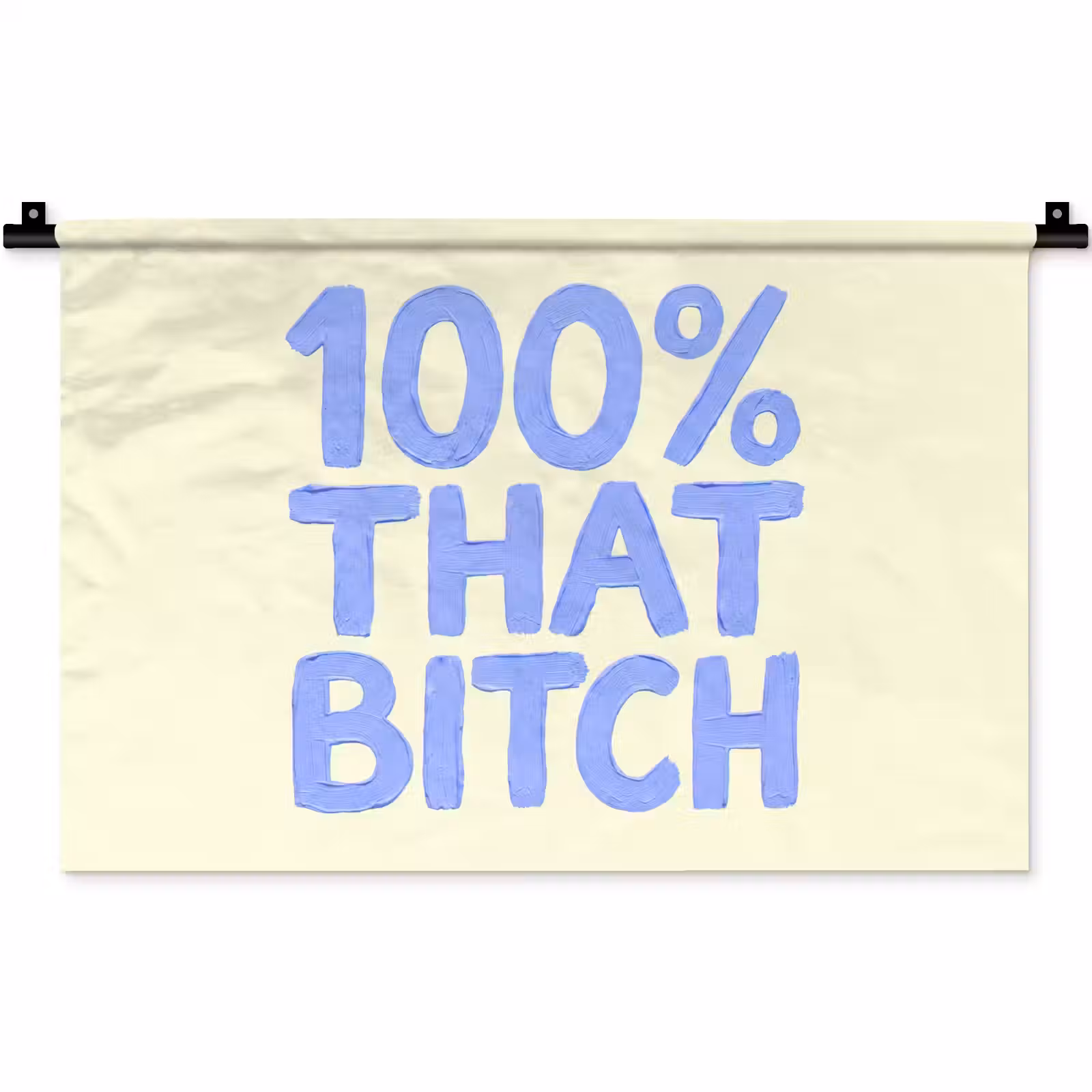 Wandkleed - 100% that bitch - Blauw - Wit — 1