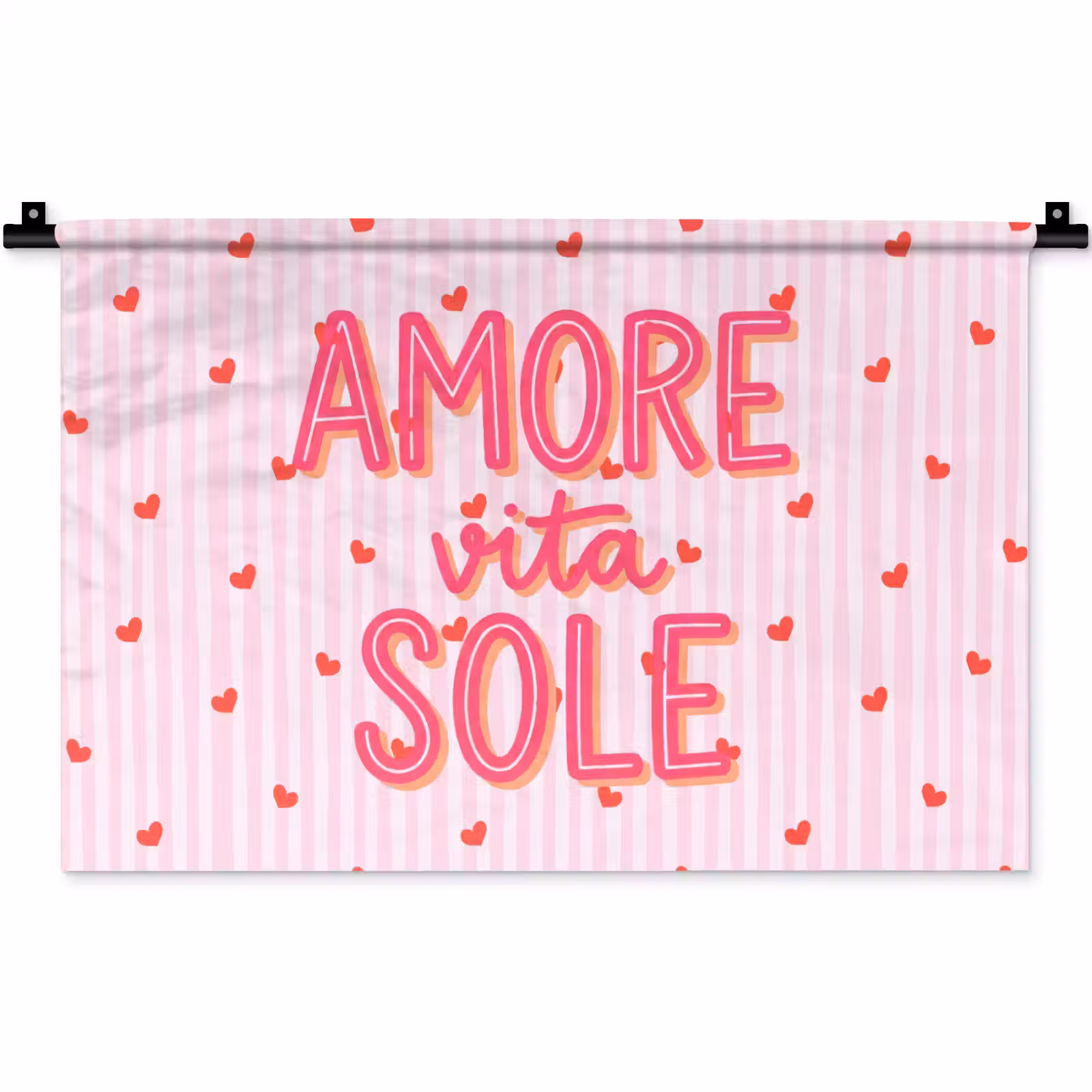 Wandkleed - Amore vita sole - Roze - Hartjes — 1